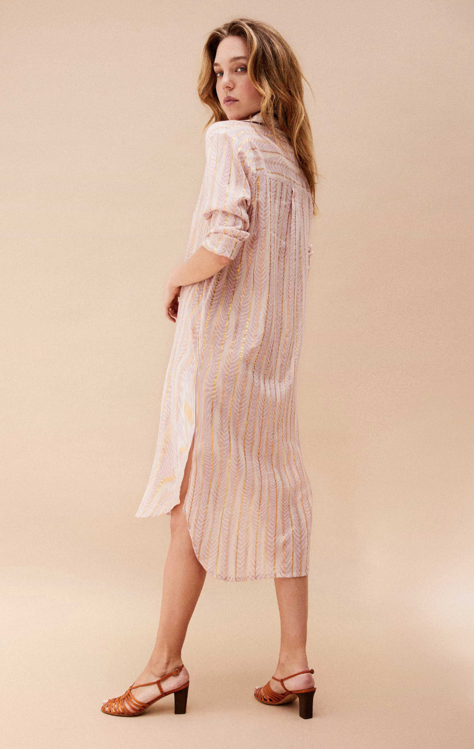 shirt dress pia nude rose poudré wild